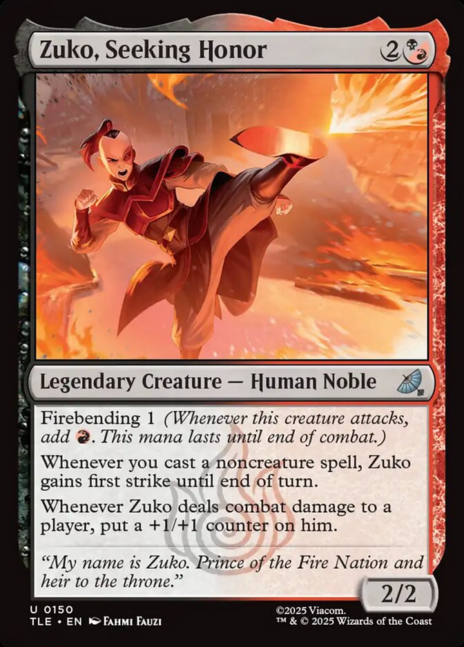 Zuko, Seeking Honor Foil