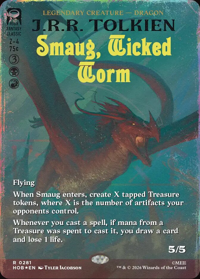 Smaug, Wicked Worm Book Cover Surge Foil