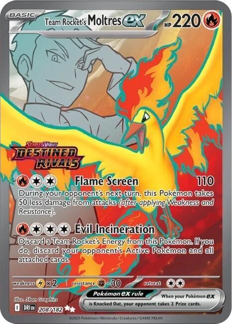 Team Rocket's Moltres ex Full Art Stamp