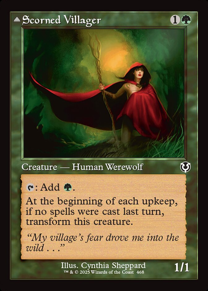 Scorned Villager // Moonscarred Werewolf Retroframe Foil