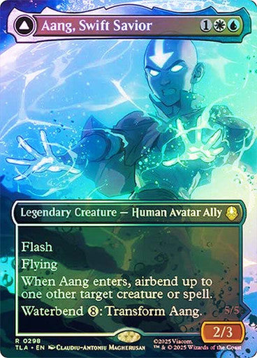 Aang, Swift Savior // Aang and La, Ocean's Fury Borderless Scene Foil