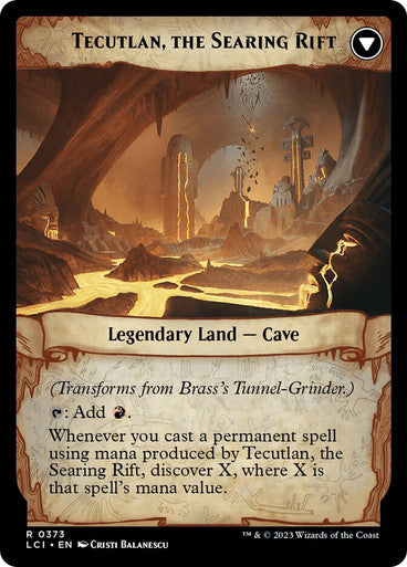 Brass's Tunnel-Grinder // Tecutlan, the Searing Rift Extended Art Foil