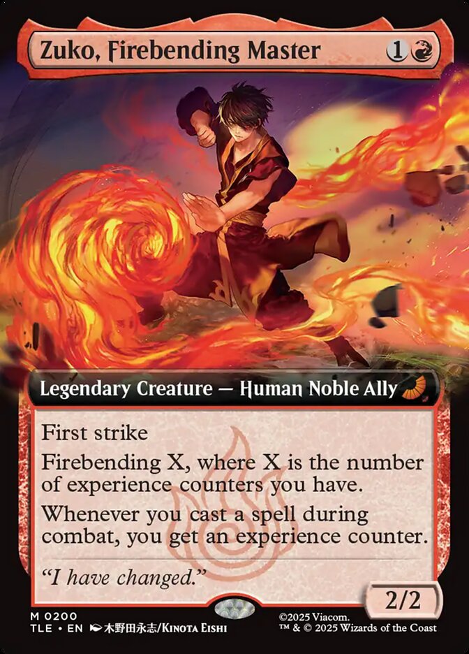 Zuko, Firebending Master Extended Art Foil