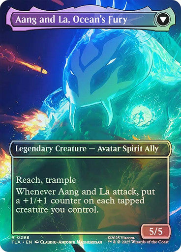 Aang, Swift Savior // Aang and La, Ocean's Fury Borderless Scene Foil
