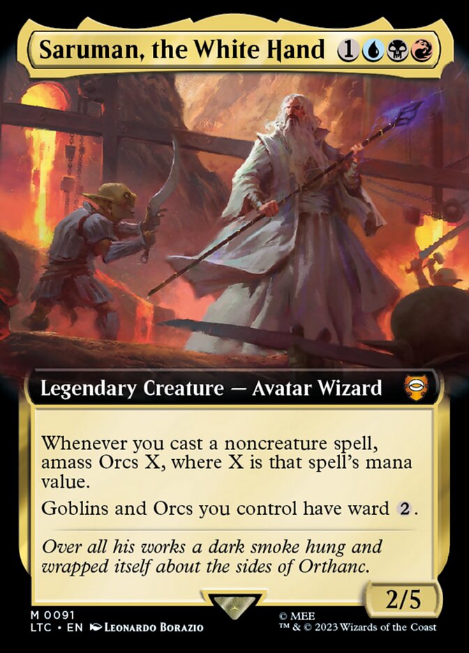 Saruman, the White Hand Extended Art Foil