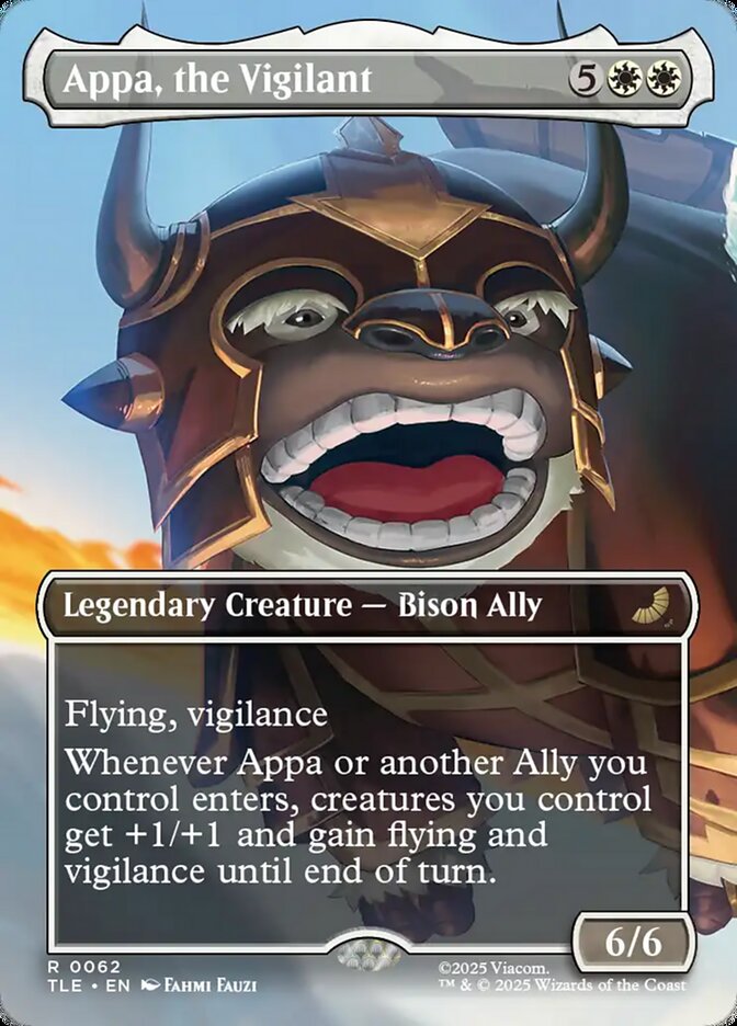 Appa, the Vigilant Borderless Scene