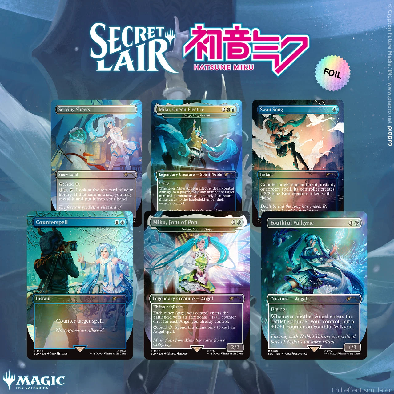 Secret Lair Hatsune Miku: Winther Diva Rainbow Foil