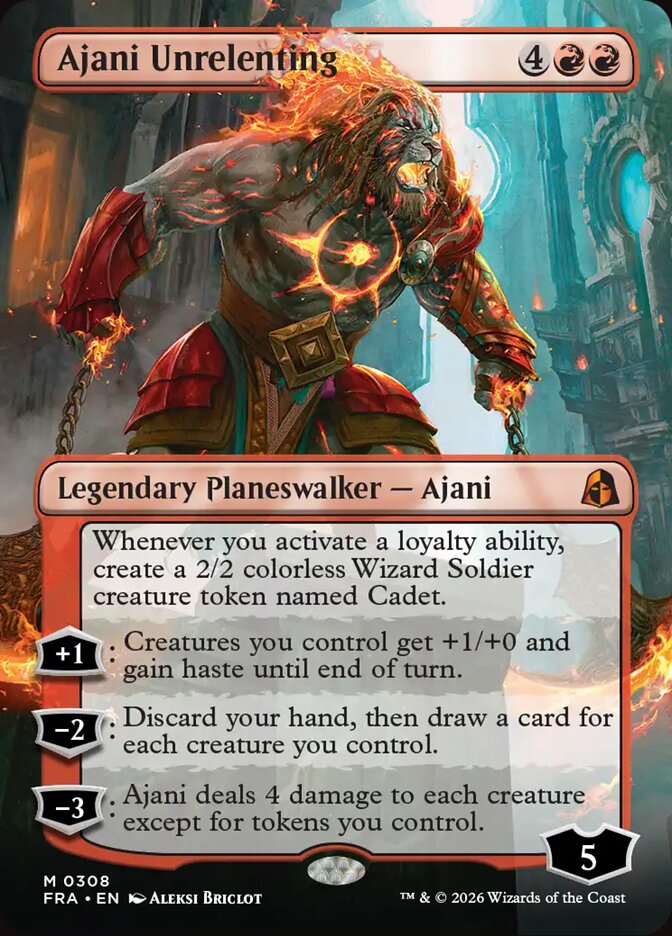 Ajani Unrelenting Borderless Echoed Foil