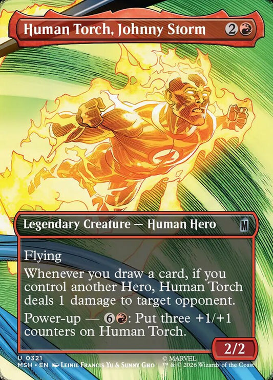Human Torch, Johnny Storm Borderless Scene Foil