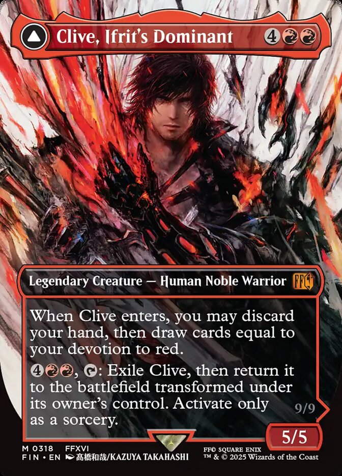 Clive, Ifrit's Dominant // Ifrit, Warden of Inferno Borderless Foil