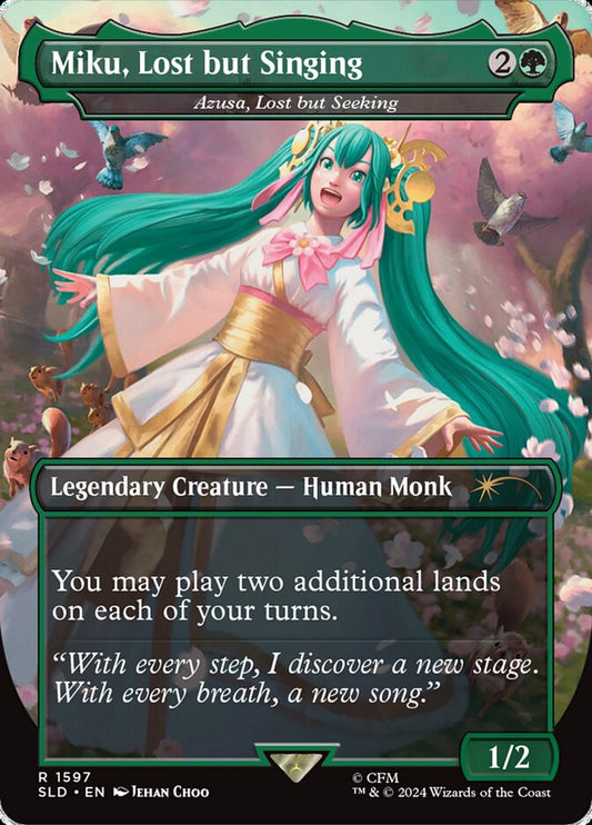 Azusa, Lost but Seeking Secret Lair Borderless (Miku, Lost but Singing)