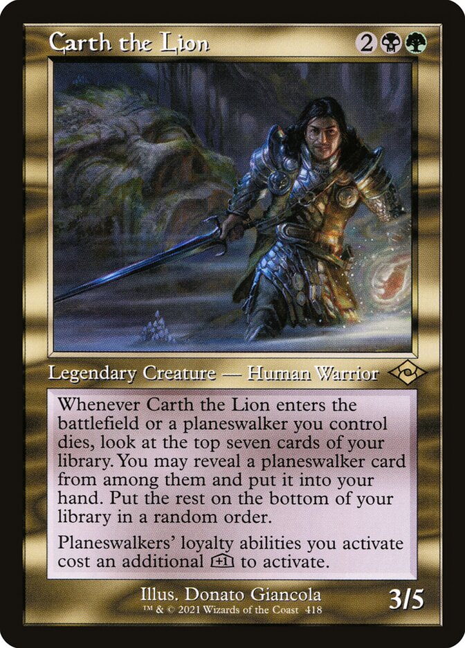 Carth the Lion Old Frame Etched Foil