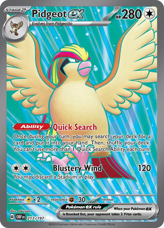 Pidgeot ex Full Art foil