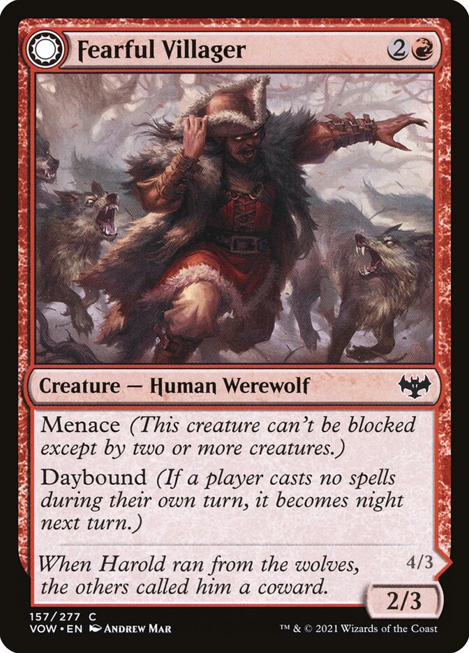 Fearful Villager // Fearsome Werewolf Foil