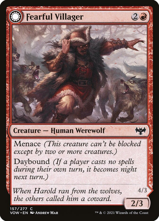 Fearful Villager // Fearsome Werewolf Foil