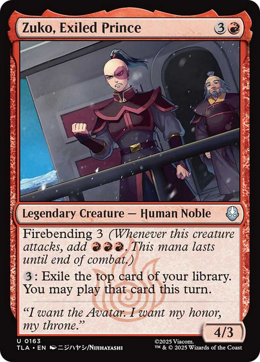 Zuko, Exiled Prince Foil