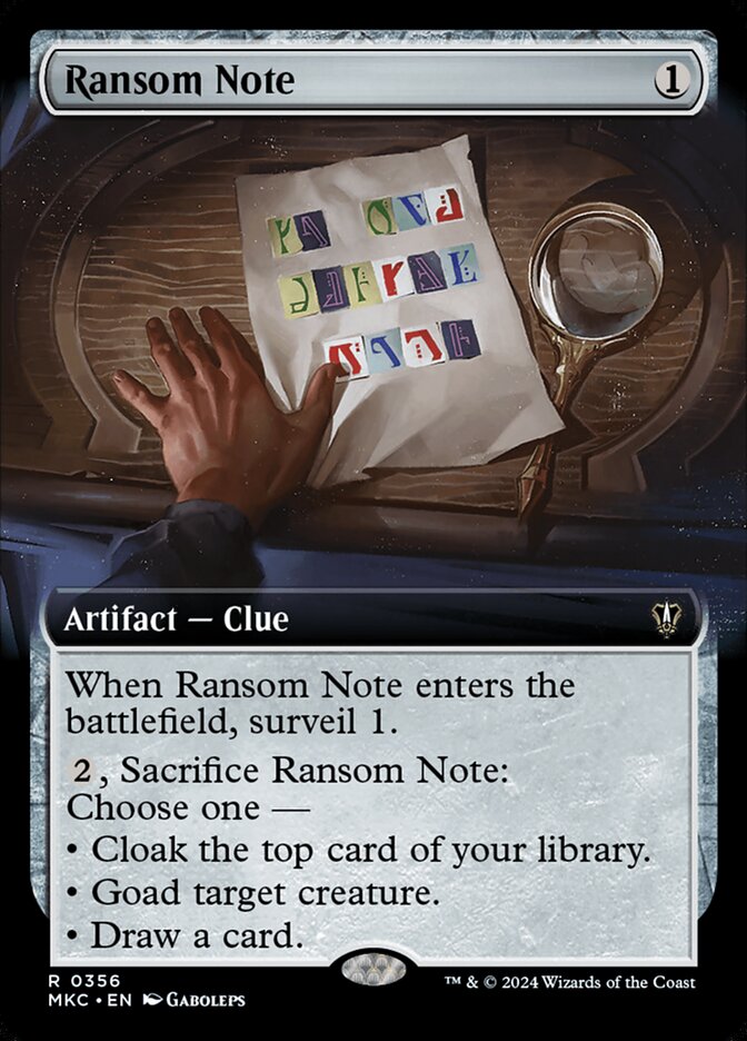 Ransom Note Extended Art