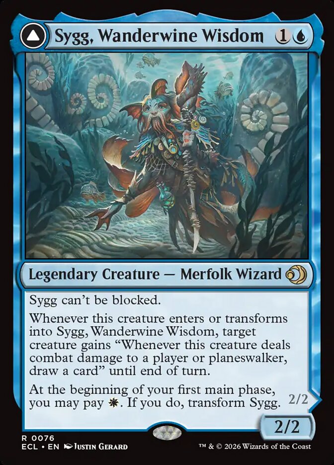 Sygg, Wanderwine Wisdom // Sygg, Wanderbrine Shield Foil