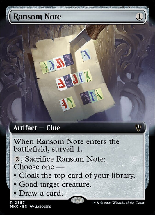 Ransom Note Extended Art