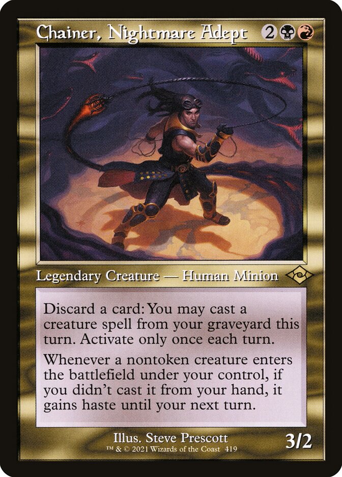 Chainer, Nightmare Adept Old Frame Etched Foil