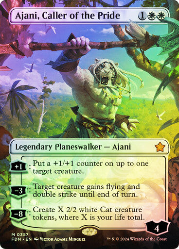 Ajani, Caller of the Pride Borderless Foil
