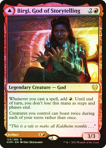 Birgi, God of Storytelling // Harnfel, Horn of Bounty Foil