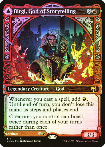 Birgi, God of Storytelling // Harnfel, Horn of Bounty Showcase Foil
