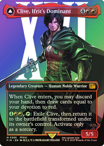 Clive, Ifrit's Dominant // Ifrit, Warden of Inferno Borderless Foil