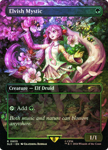 Elvish Mystic Secret Lair Borderless (Hatsune Miku)