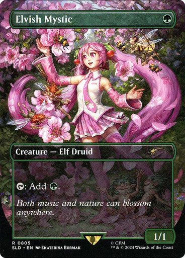 Elvish Mystic Secret Lair Borderless (Hatsune Miku)