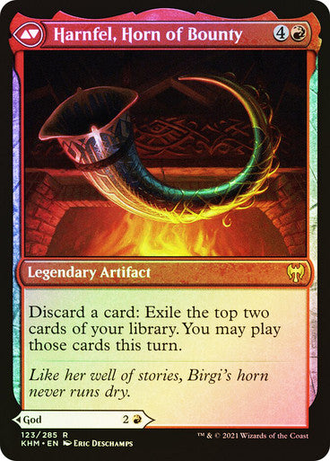 Birgi, God of Storytelling // Harnfel, Horn of Bounty Foil