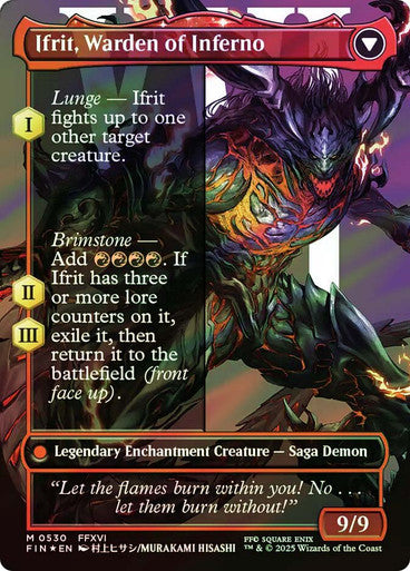 Clive, Ifrit's Dominant // Ifrit, Warden of Inferno Borderless Surge Foil Borderless