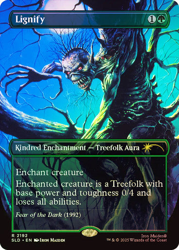 Lignify Secret Lair Borderless Foil (Iron Maiden)