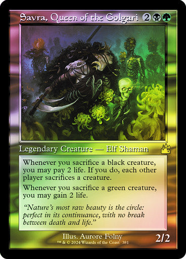 Savra, Queen of the Golgari Retro Frame Foil