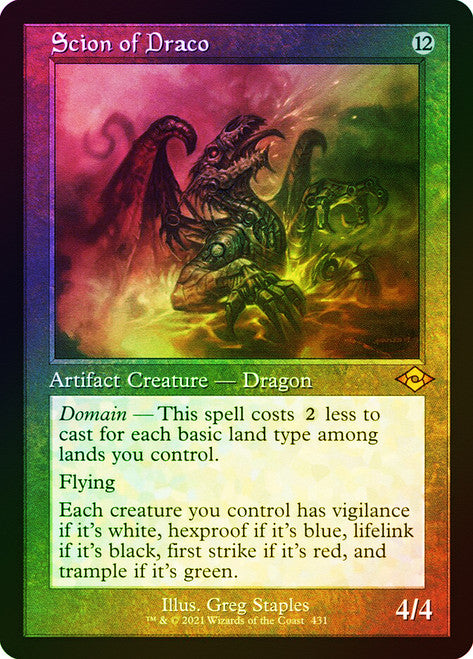 Scion of Draco Old Frame Etched Foil