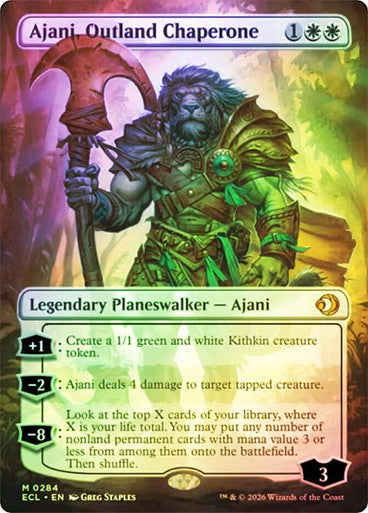 Ajani, Outland Chaperone Borderless Foil
