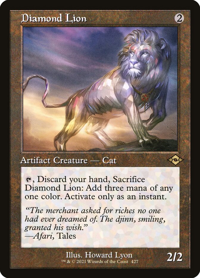 Diamond Lion Old Frame Etched Foil
