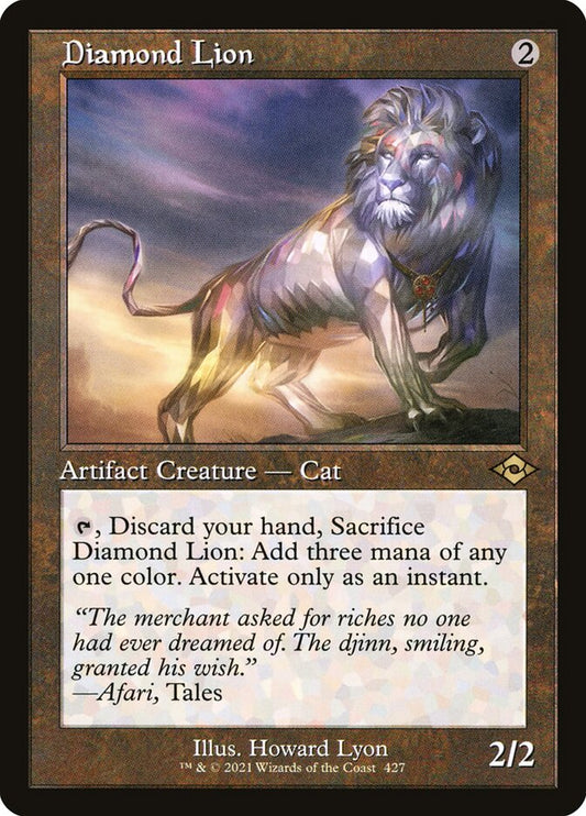 Diamond Lion Old Frame Etched Foil