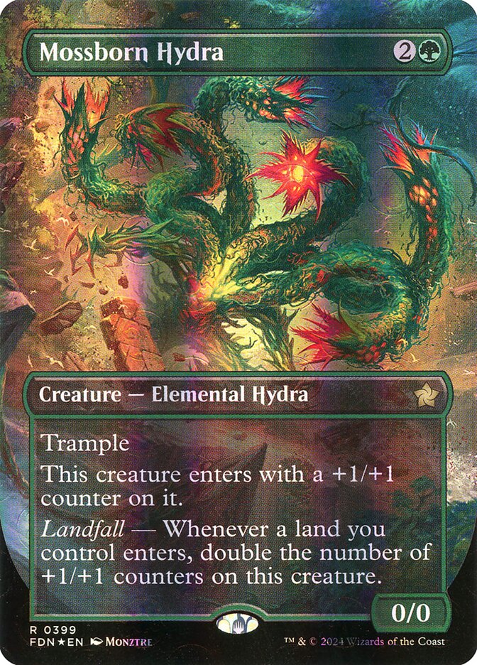 Mossborn Hydra Borderless Mana Foil