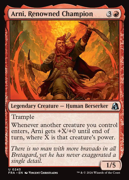 Arni, Renowned Champion Foil
