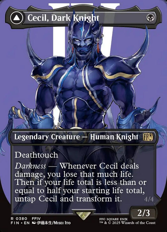 Cecil, Dark Knight // Cecil, Redeemed Paladin Borderless Foil