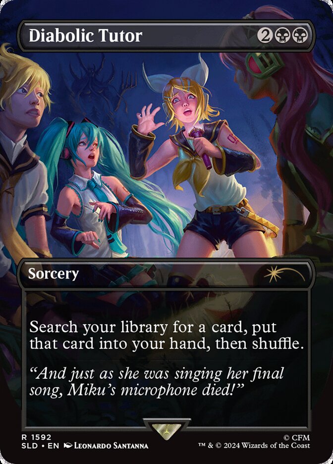 Diabolic Tutor Secret Lair Borderless (Hatsune Miku)
