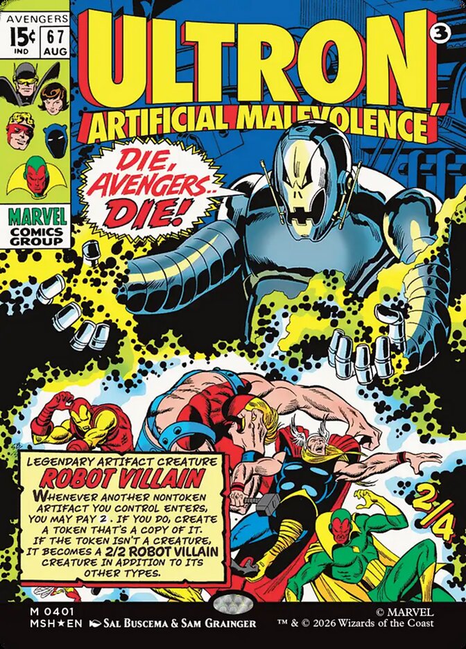 Ultron, Artificial Malevolence Borderless Comic Foil