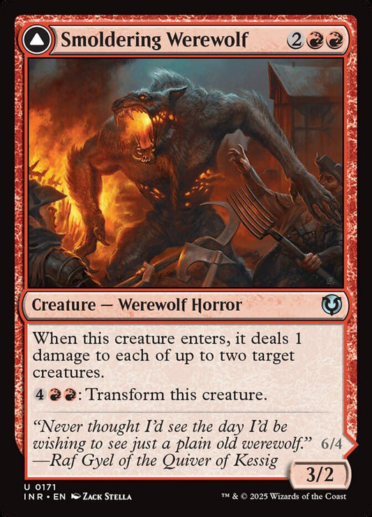Smoldering Werewolf // Erupting Dreadwolf Foil