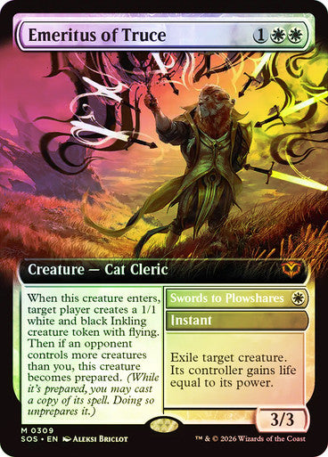 Emeritus of Truce // Swords to Plowshares Extended Art Foil