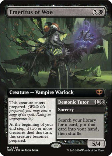 Emeritus of Woe // Demonic Tutor Extended Art