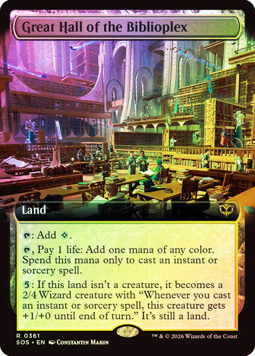 Great Hall of the Biblioplex Extended Art Foil