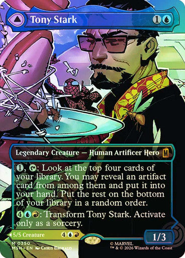 Tony Stark // The Invincible Iron Man Borderless Scene Foil